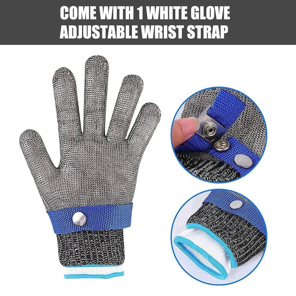 Stainless Steel Mesh Protective Glove Cut Resistant Chain Mail Work Safety•