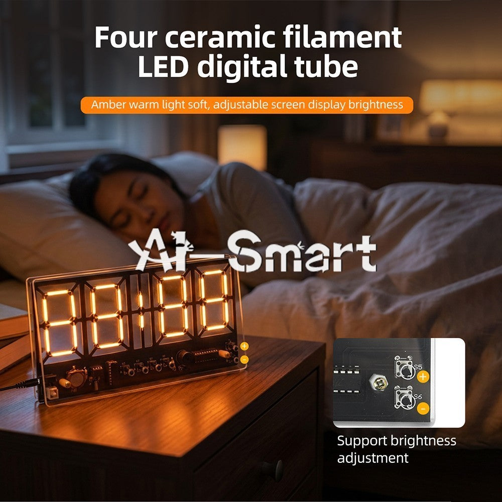 DC 5V 4-Digit Digital Light Bar Clock kit Brightness Adjustment Welding Practice