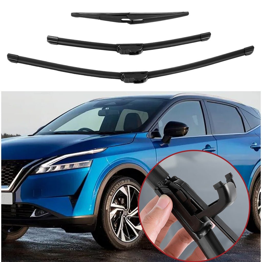 3Pcs Front Rear Windscreen Wiper Blades for Nissan Qashqai 2014-2021 New
