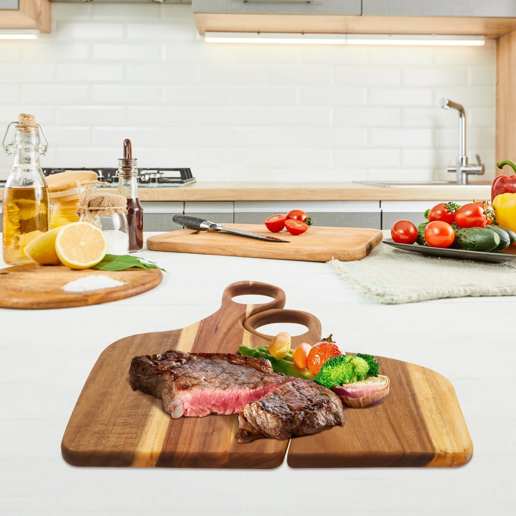 2Pcs Couple Charcuterie Board Wood Couple Cutting Board With Handle for CoMlw