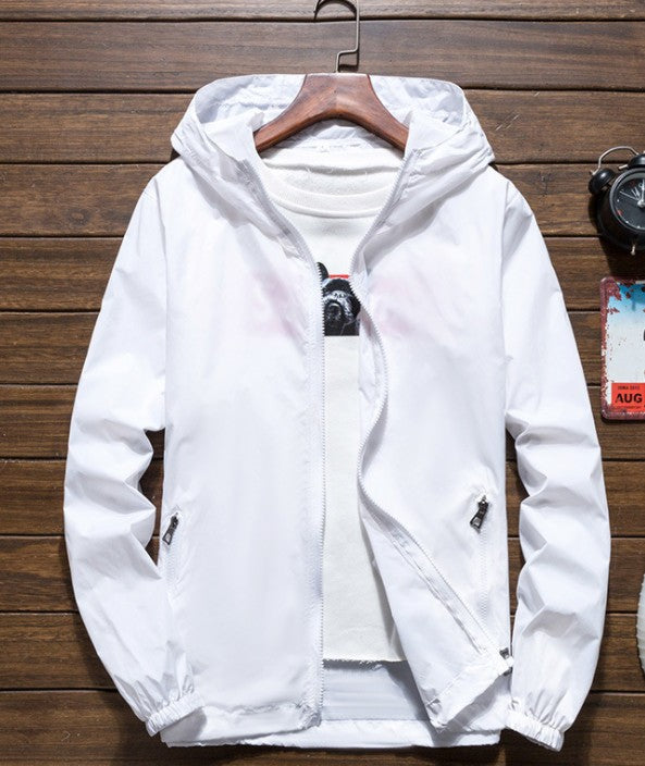 Men's Waterproof Rain Jacket Hooded Breathable Lightweight Windbreaker Outwear