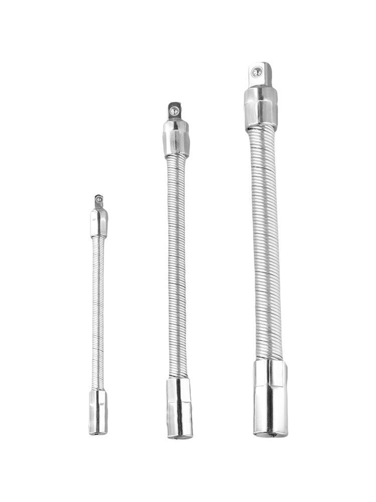 Socket Extension Bar Flexible 3pcs Set for Ratchet Wrench 145 205 250mm Metal