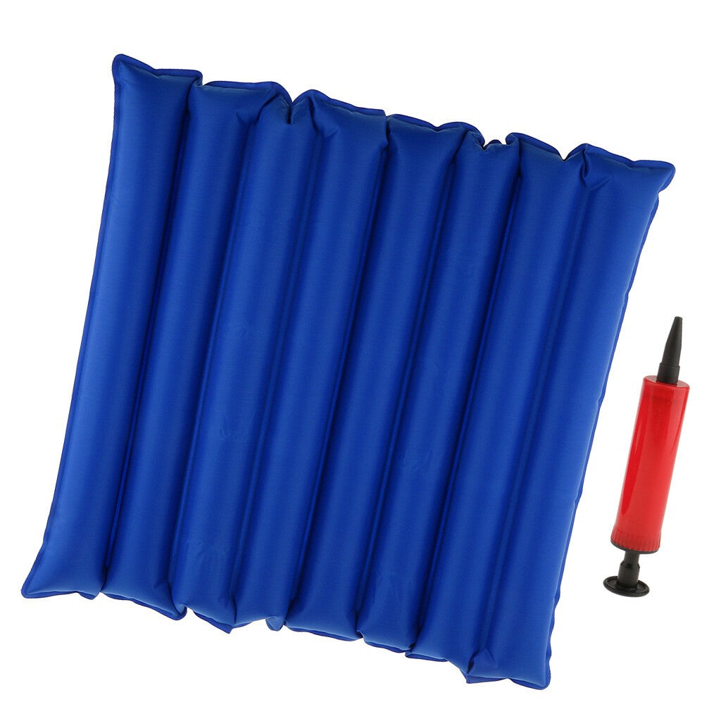 Pressure Relief Air Inflatable Seat Cushion Wheelchair Pillow with Pump Blue