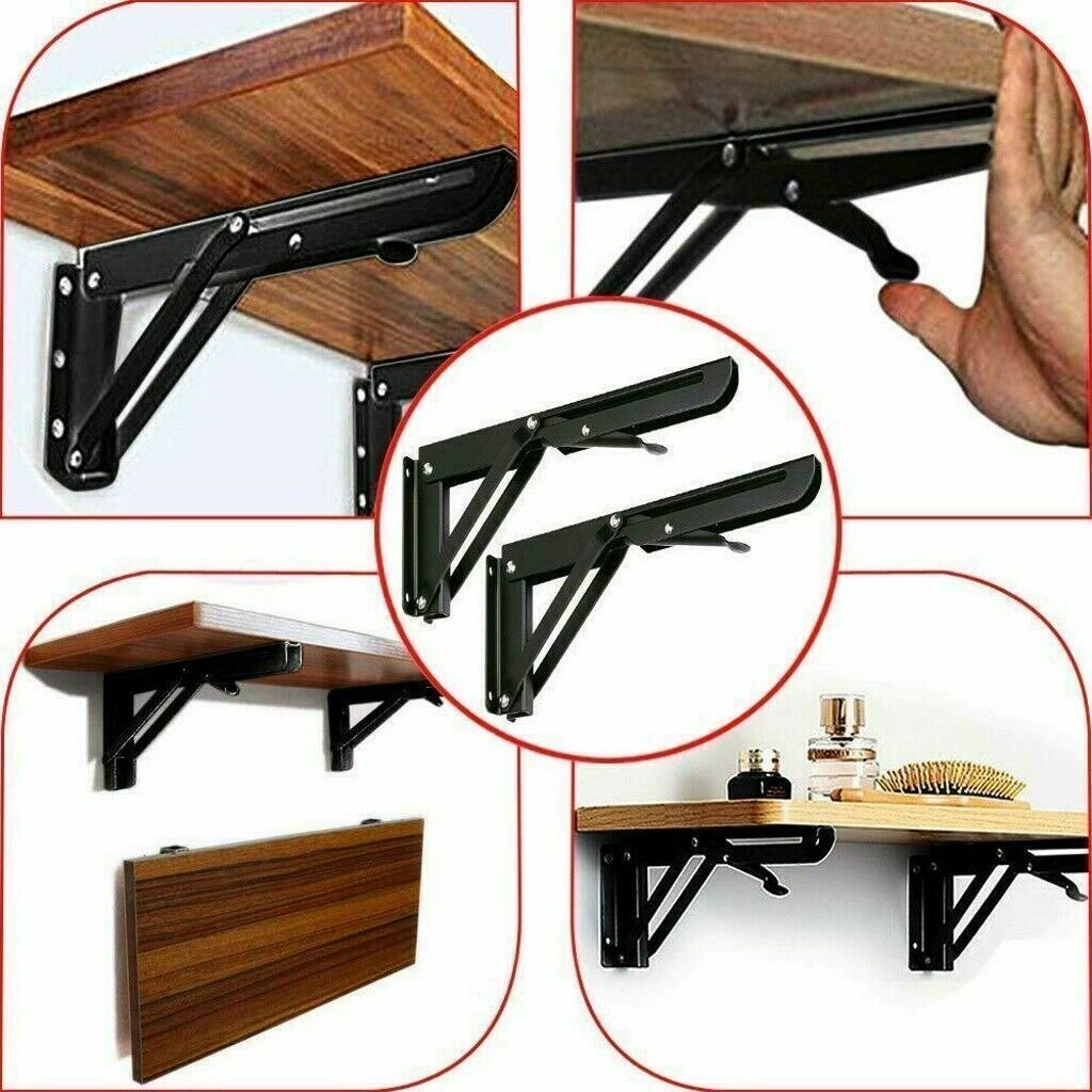 2/4*Campervan Folding Bracket Table Extension Shelf Motorhome Caravan Wall Hinge