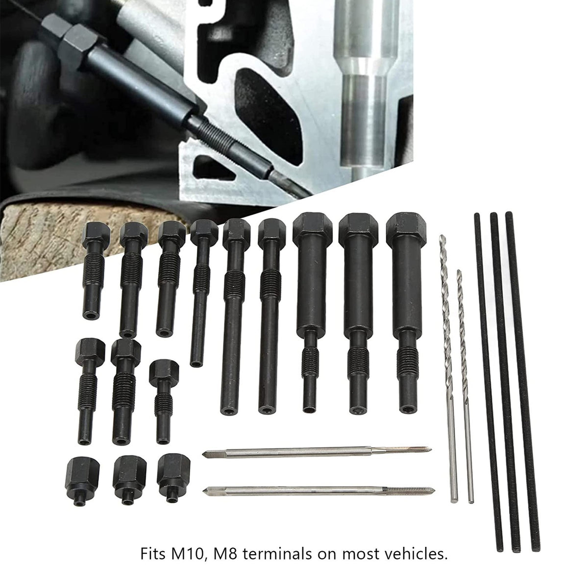 22Pcs Glow Plug Remover Extraction Tool Set with Storage Box for Engine Repair