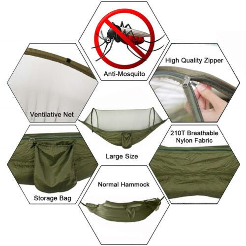 Double Person Outdoor Travel Camping Tent Hanging Hammock With Mosquito Net