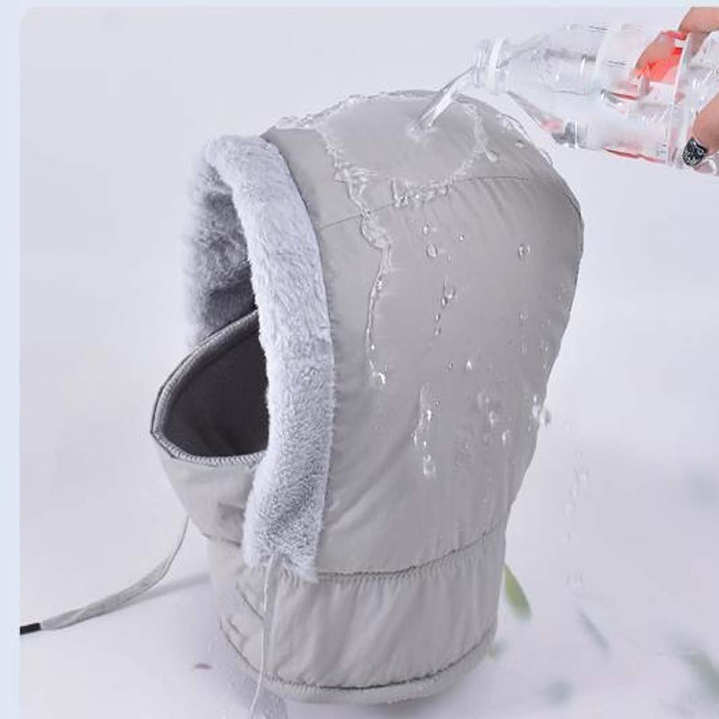 Plush-Lined Thickened Thermal Hat with Face Mask 3-in-1Windproof Warm Balaclava