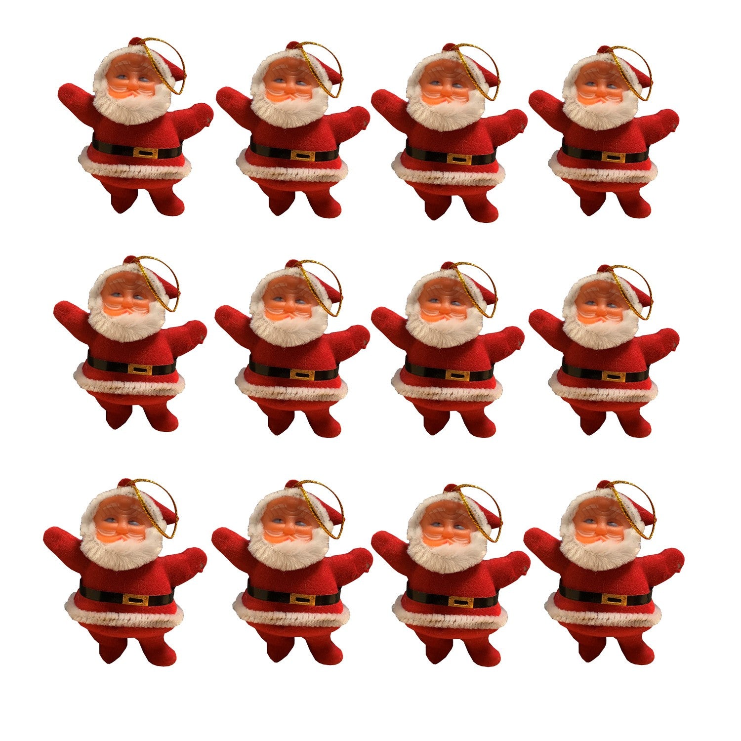 12 x CHRISTMAS TREE BAUBLE SANTA FATHER CHRISTMAS decoration ornament