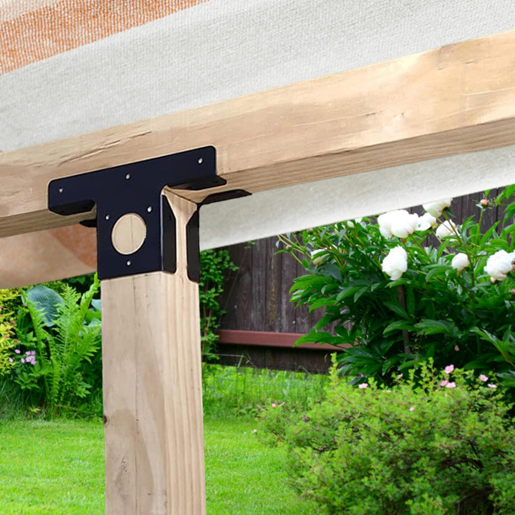 2pcs 3 Way Pergola Brackets Durable Gazebo Accessories Metal for 4x4 Wood Post