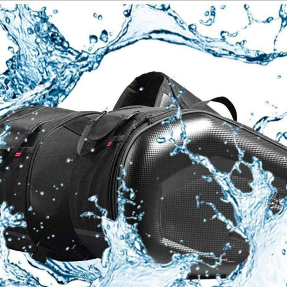 Pair Motorcycle Pannier Side Saddle Bags Luggage Bag w/ Rain Cover Waterproof