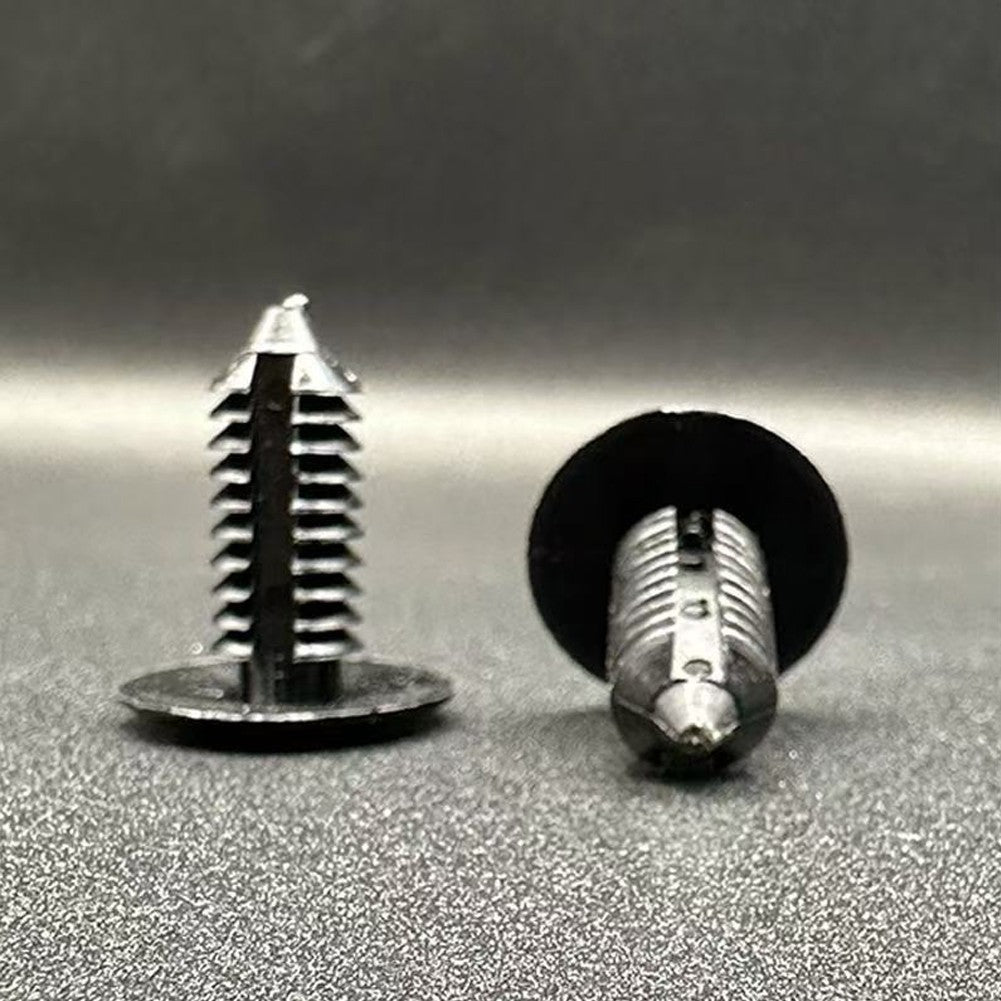 100Pcs Plastic Black Fir Tree Trim Clips 8mm Hole 18mm Head Dark Perfect for VW