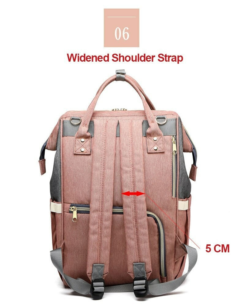 LEQUEEN USB Diaper Bag Backpack Baby Nursing Maternity Organizer Bags Waterproof