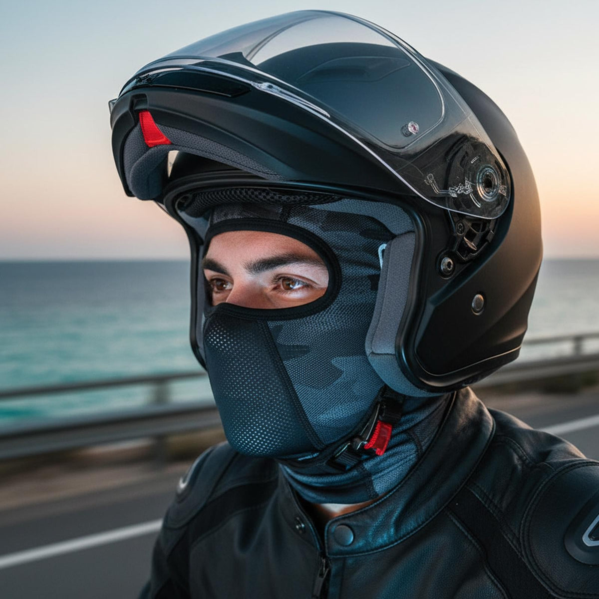 Men's balaclava with sun protection mask, breathable and soft hood, helmet