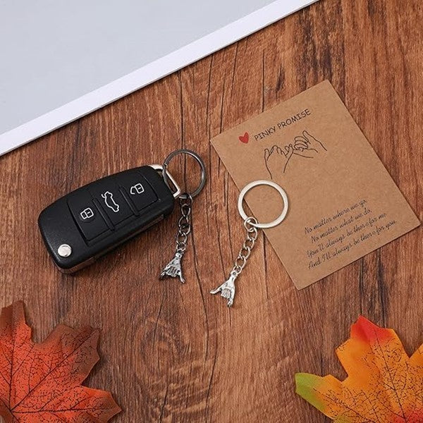 Matching Keychains for Couples, Pinky Promise Gift Matching Couples Keychain