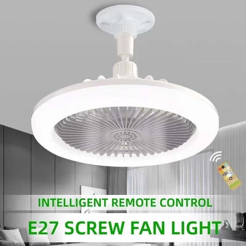 3 in 1 Rotatable E27 Socket Adapter Ceiling Fan Light Remote Control Home Lamp