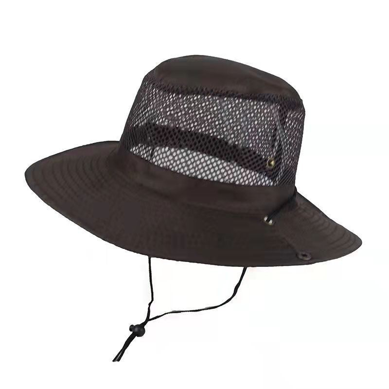 Men's Sun Cap Mesh Breathable Sun Hat Large Brim Outdoor Visors Fisherman Hats