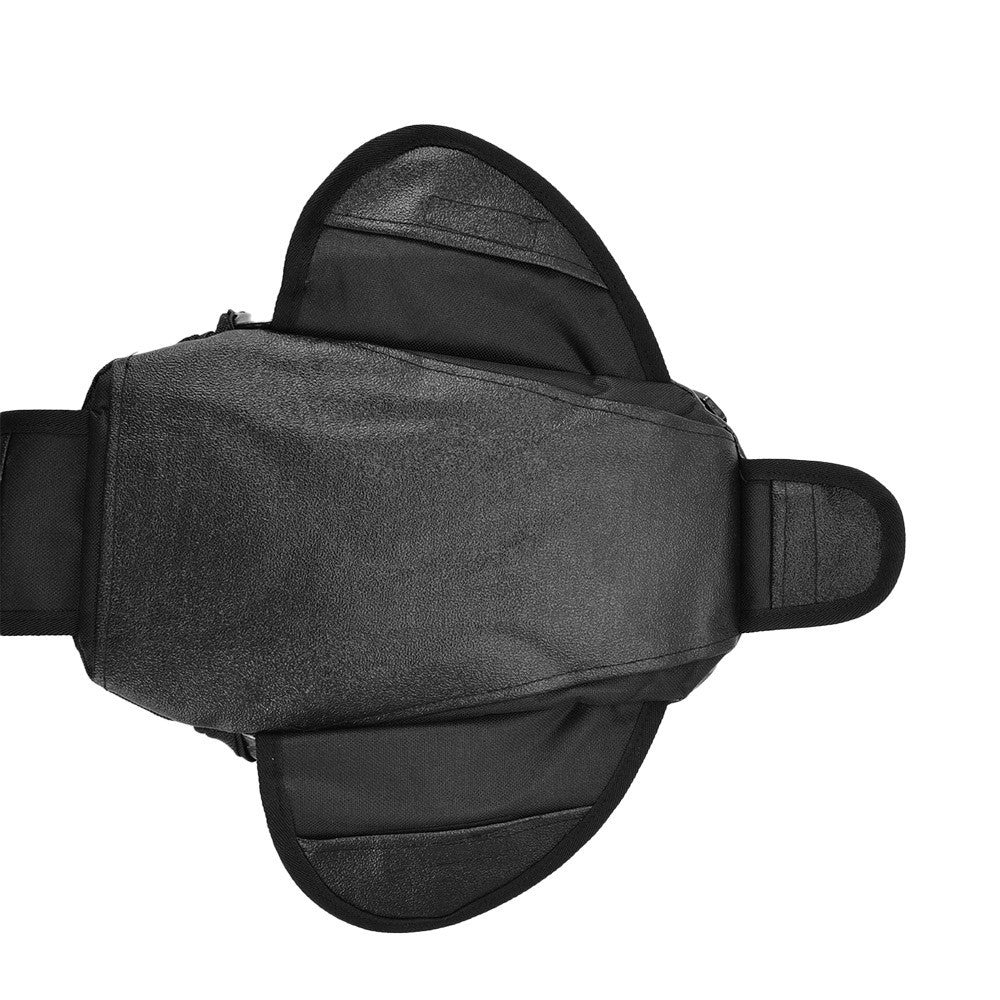 Black Motorcycle Oil Fuel Tank Bag W/ 4 Packet Magnetic Saddle Sack For Mobile