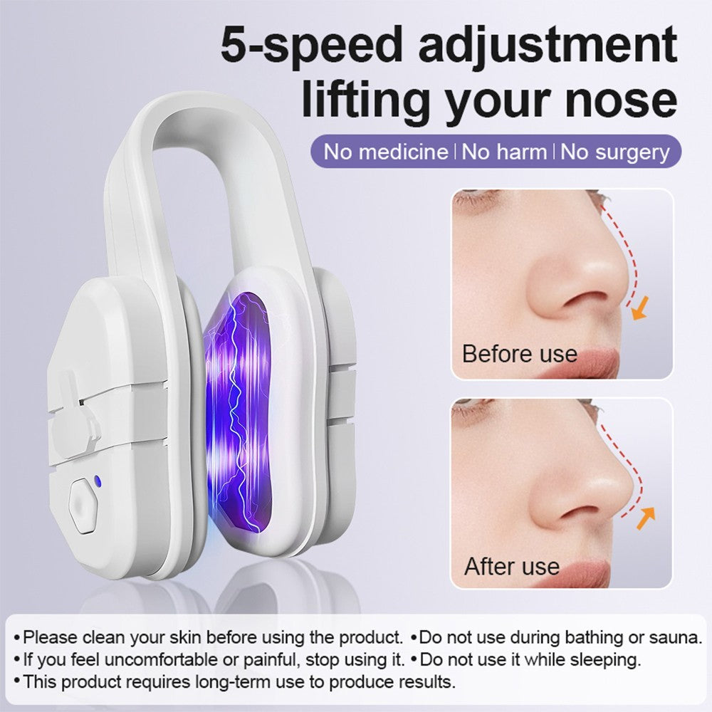 Easy-Use Electric E-M-S Nose Shaper: Patented Silicone Clip for Daily Nose Care