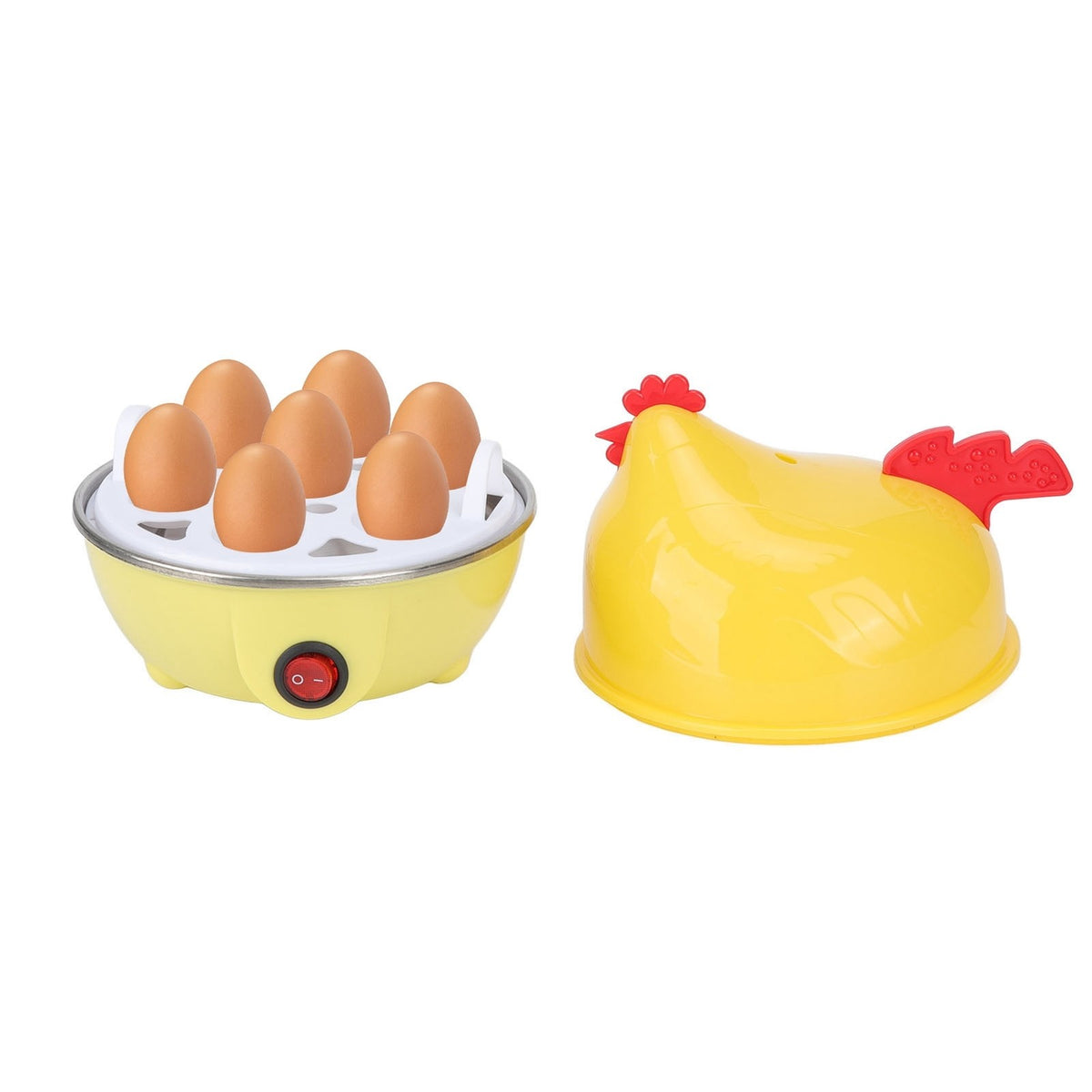 Electric Egg Cooker Chicken Shape Rapid Egg Boiler Automatic Shut Off UK BS