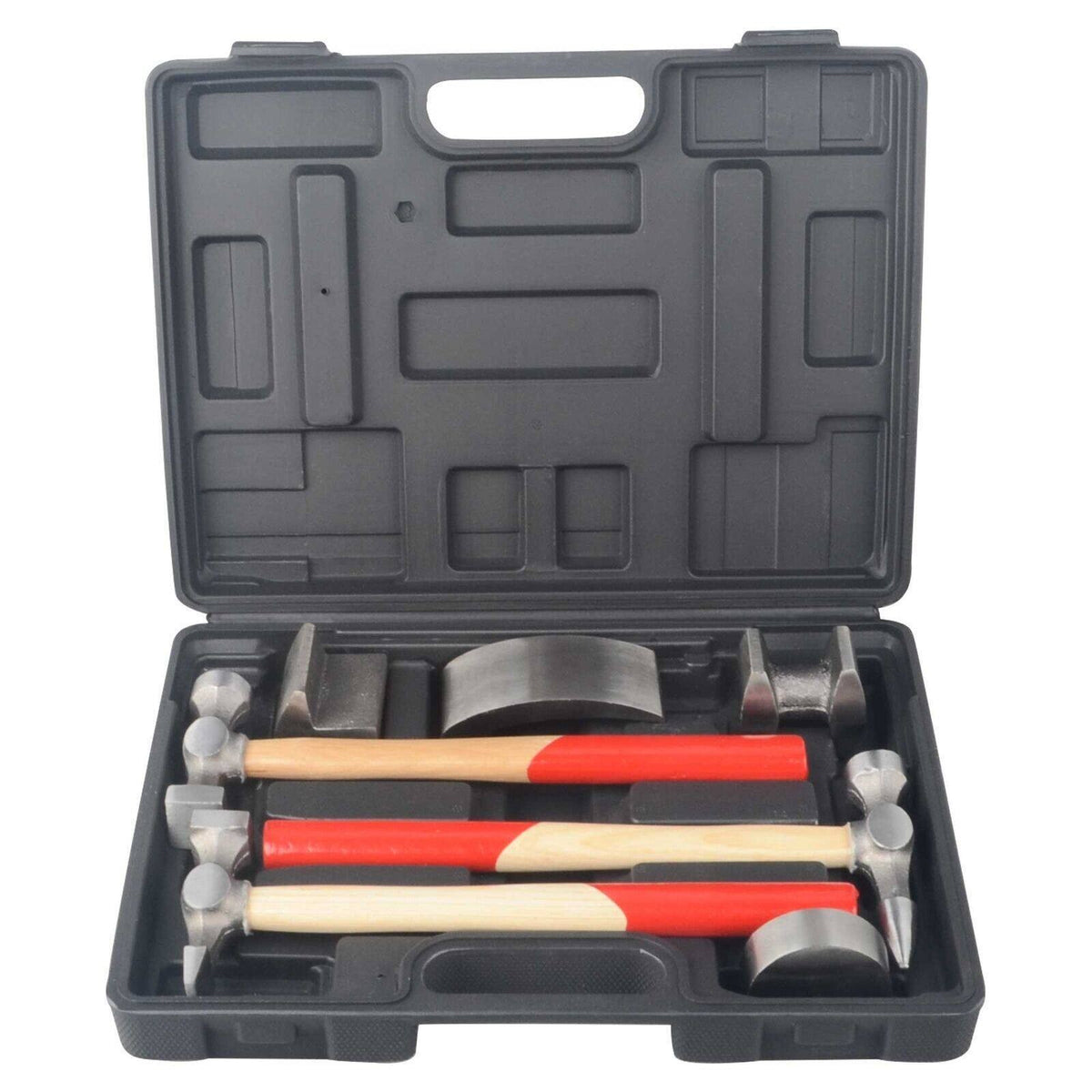 7Pcs Auto Body Repair Tool Kit, Craft Panel Beating Hammer and Dolly Set Hammer-