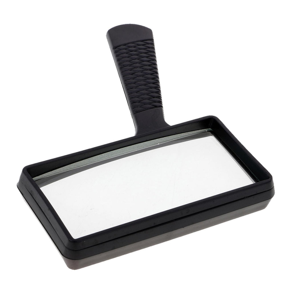 10X Large Reading Magnifying Glass Rectangular Magnifier Map Book Light Aid Lens