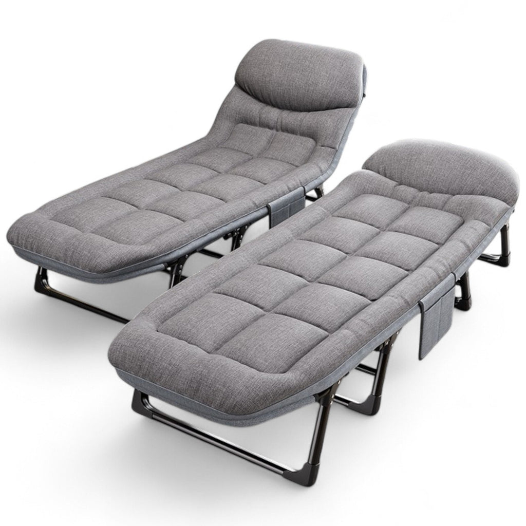 Portable Folding Guest Bed Sturdy Adjustable Folding Single Sleeper Bed W/ Mat