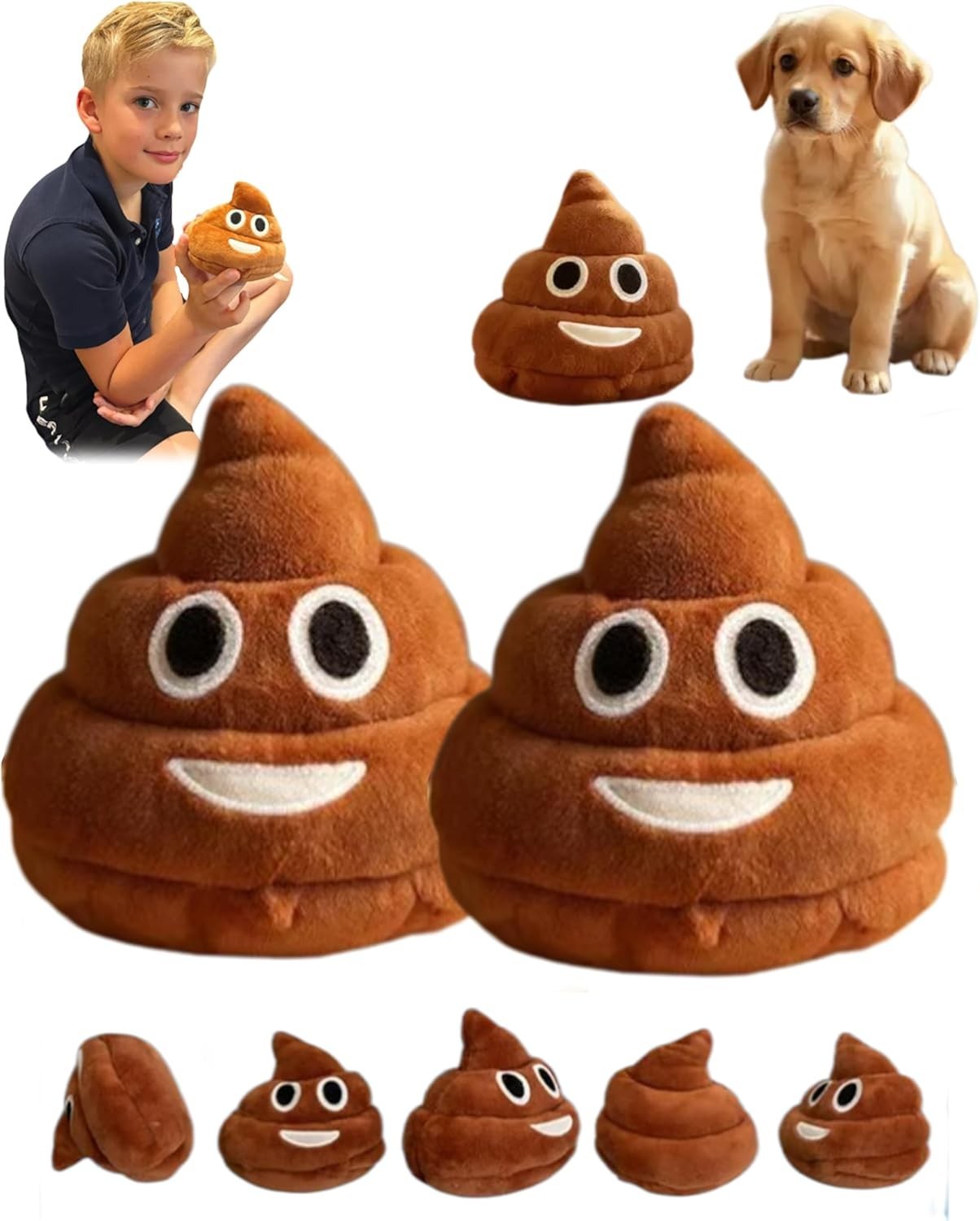 Funny Talking Poop Plush Toy,Makes Fart Sounds, Fake Poop Dog Toy for Kids & Dog