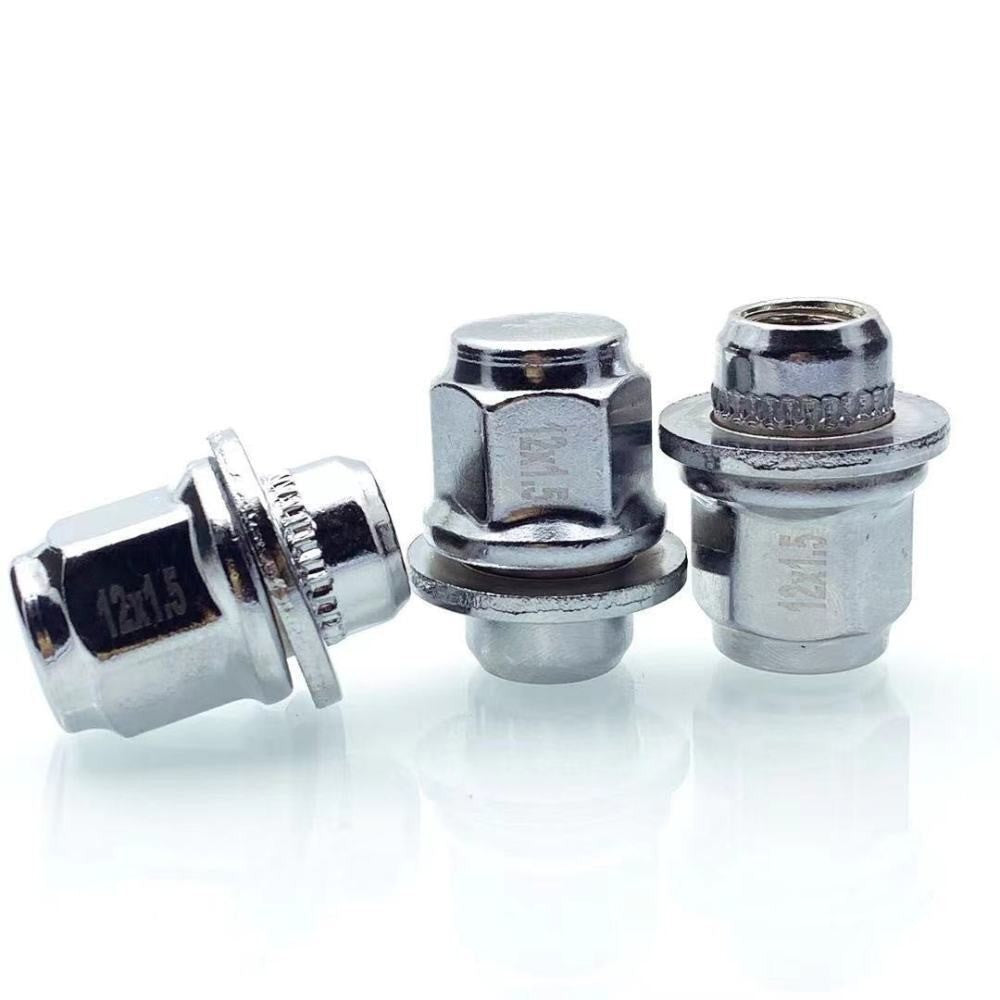 20x For Toyota XF OE Style Alloy Wheel Nuts M12 X 1.5 Chrome 21MM Hex Nut Flat