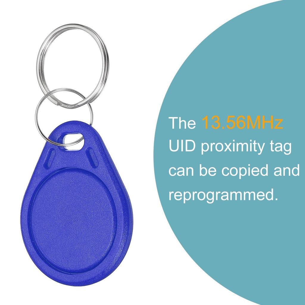 20Pcs RFID Key Fobs UID 13.56MHz Rewritable Proximity IC Smart Token Tag Blue
