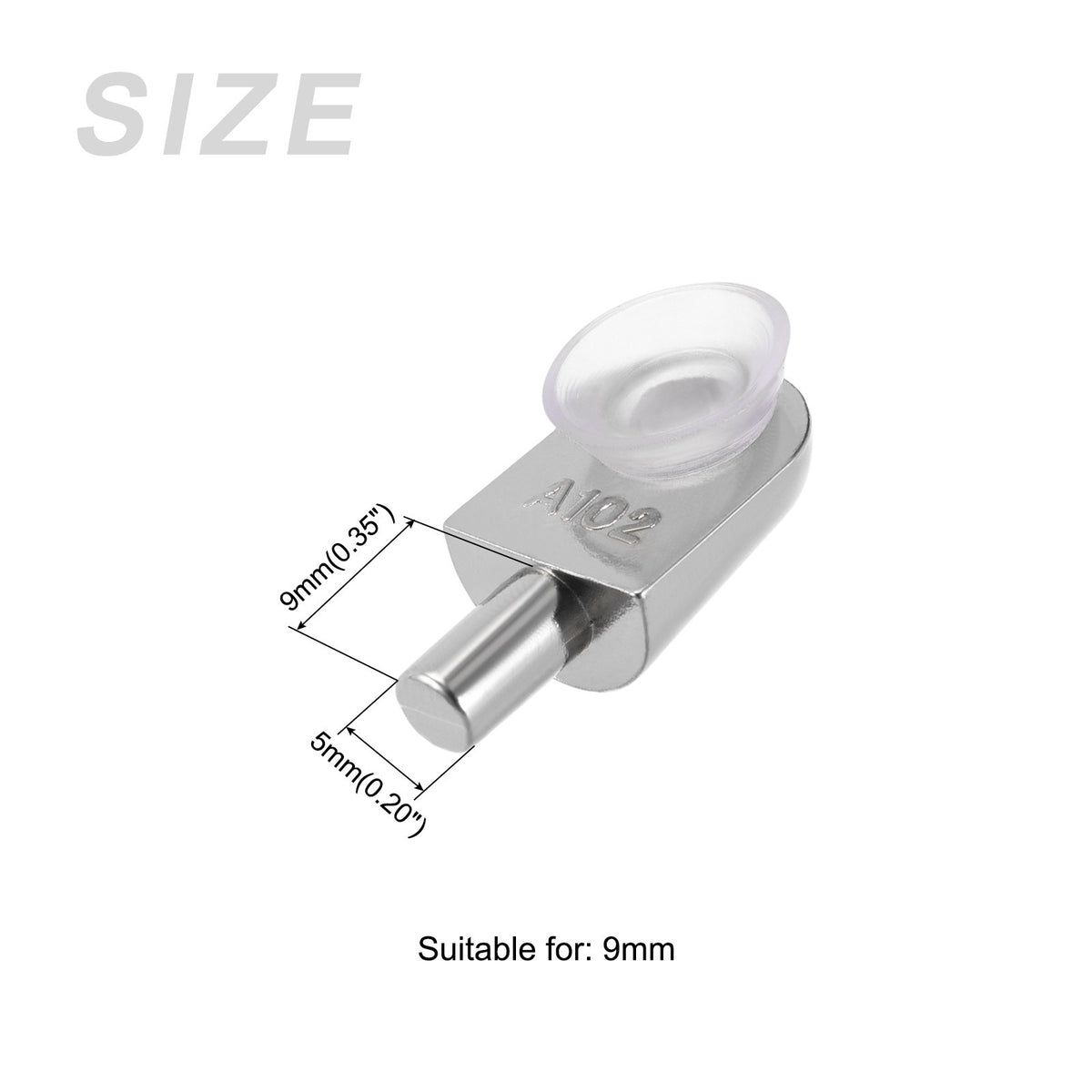 Shelf Support Pegs (for 9mm/0.35" Thickness) 20Pcs Glass Holder for Bedroom