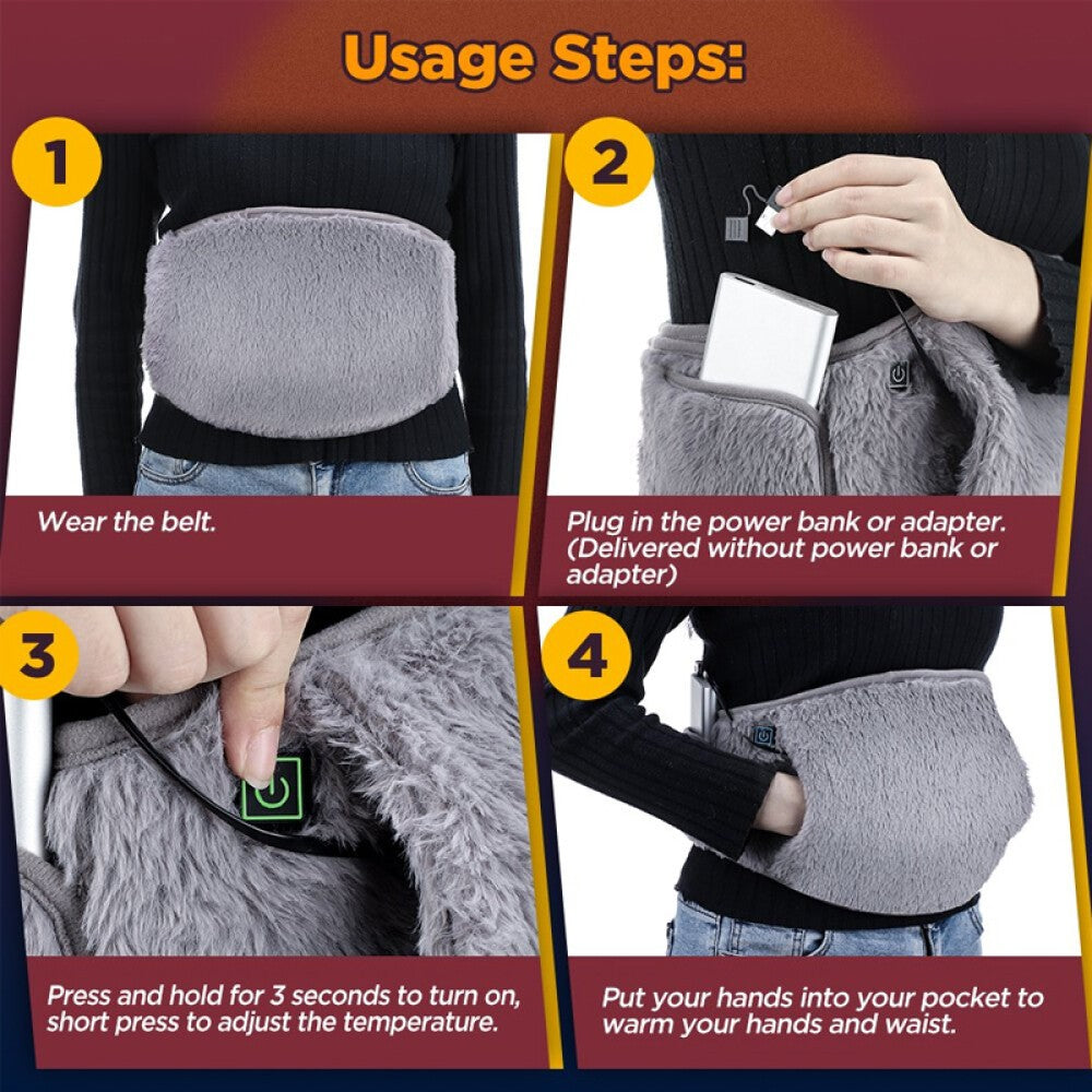 Heated Waist Belt Electric Waist Heating Pad Heated Back Belt Belly Warmer Band