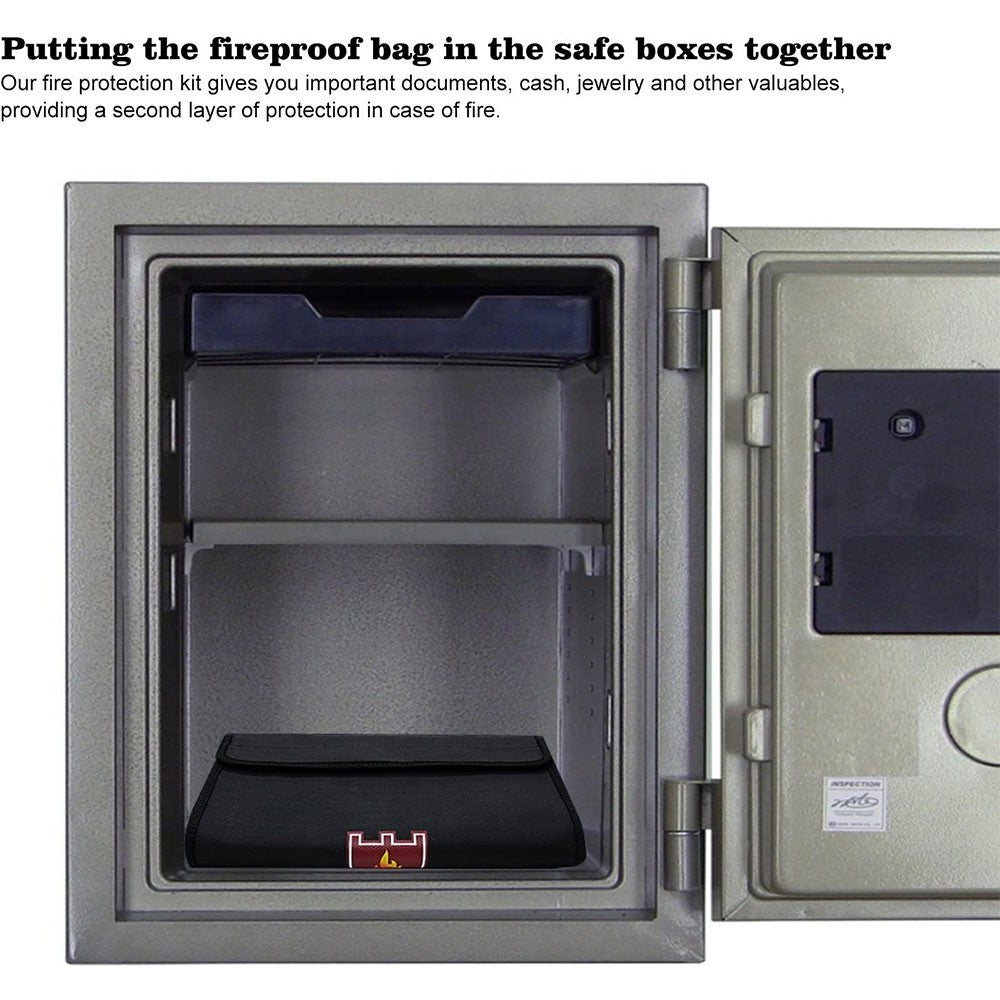 Fireproof Waterproof Document Bag Secret File Protect Pouch Money Safe Handbag