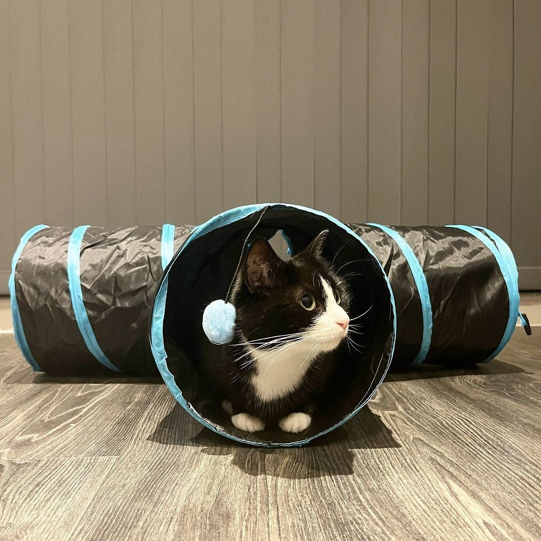 Cat Tunnel 3 Way Toy Long Pop Up Tube Play Indoor Cats Interactive Pet in UK
