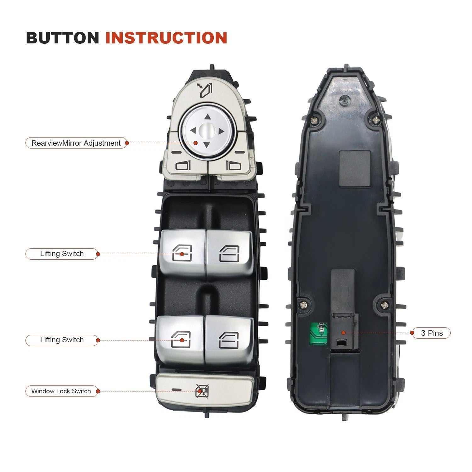 Driver Window Switch For Mercedes A2229056800 A2059056811 W205 S205 X253 /C253