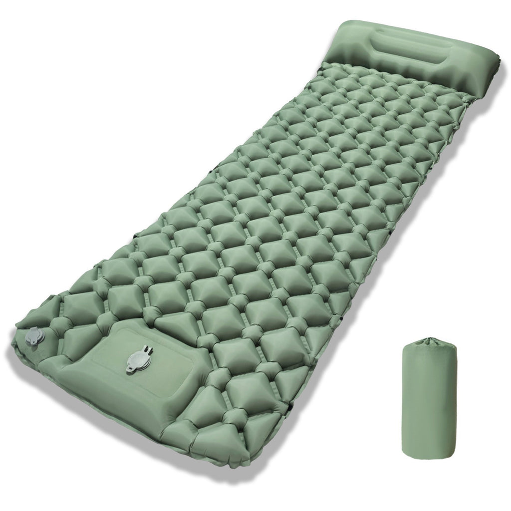 UK Inflatable Mat Camping Sleeping Self Inflating Mattress Bed Air Pillow Hiking