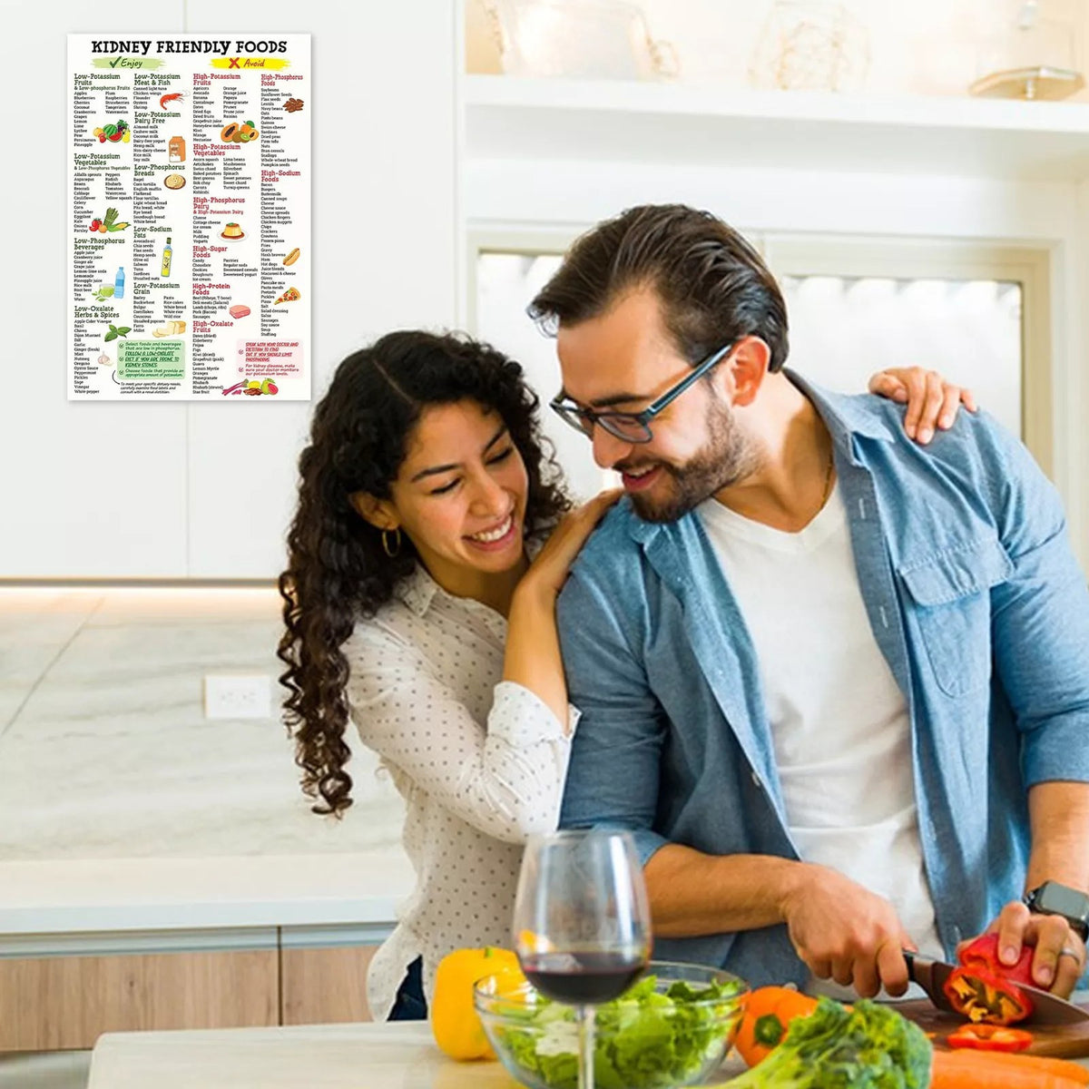 Kidney Friendly Food List Poster,Unframed Kidney Awareness Kidney Diet List