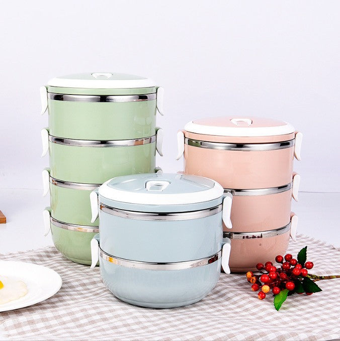 3/4Tier Stainless Steel Insulated Lunch Box Container Thermos Soup and Hot Food