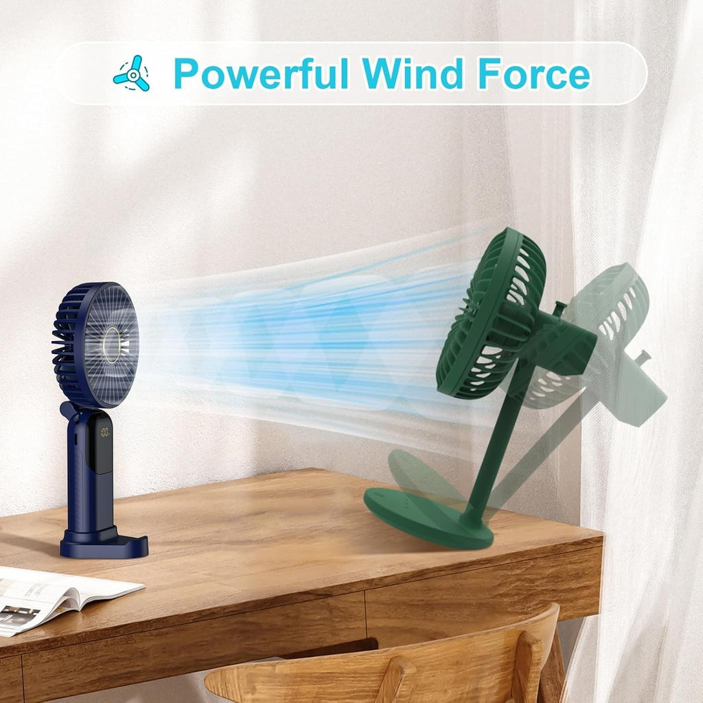 Foldable Hand Fan Usb Rechargeable Quiet Personal Cooler Portable Desk &Handheld