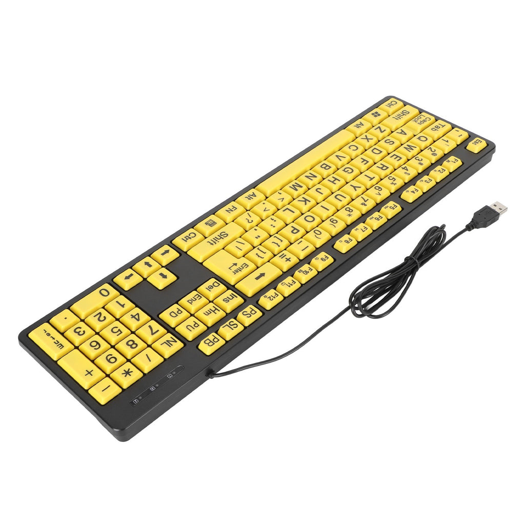 Large Print Computer Keyboard For Elderly 104 Keys Large Character Plug