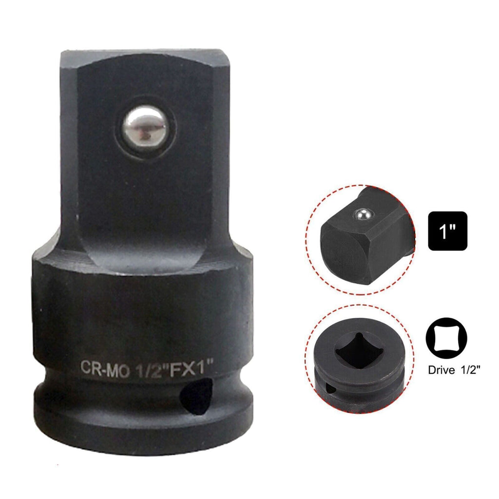 1/2 Inch Drive x 1 Inch Impact Socket Adapter Female to Male Cr-Mo