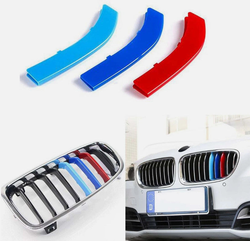3pcs M Sport Kidney Grill Grille Strip Cover Clip For BMW 1 Series F20 F21 12-14