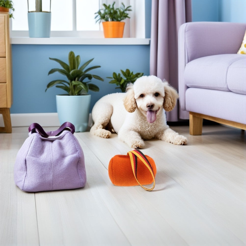 Pet Training Bite Bag Bite-resistant Dog Pillow Cylinder Tug with Handle