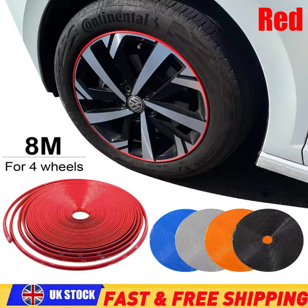 8M Alloy Wheel Rim Protector Strip Car Tyre Guard Anti Scratch Universal Fit