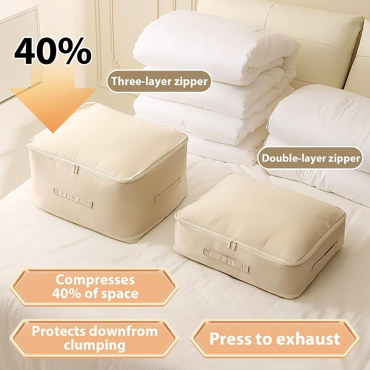 Ultra Space Saving Self Compression Organizer New Heavy Duty Moving Bags