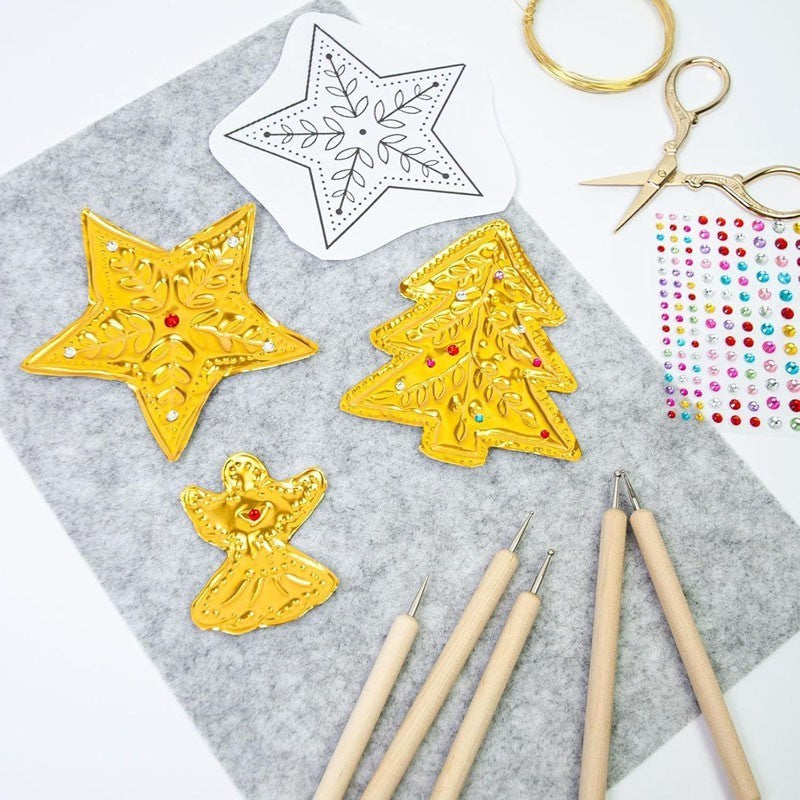 Aluminum Foil Craft - Decorative Foil Embossing Kit | Shiny Gold Glitter Effect