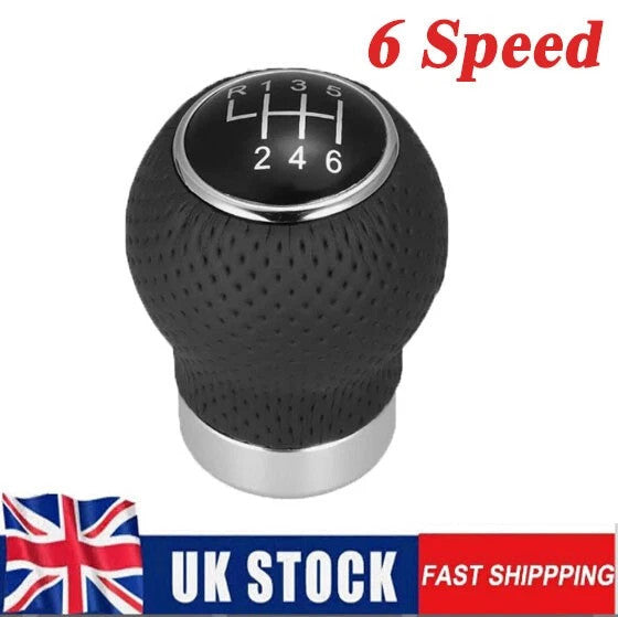 PU Leather Shift Knob Gear 6-Speed Manual Shifter Car Lever Stick BK 3 Adapt New