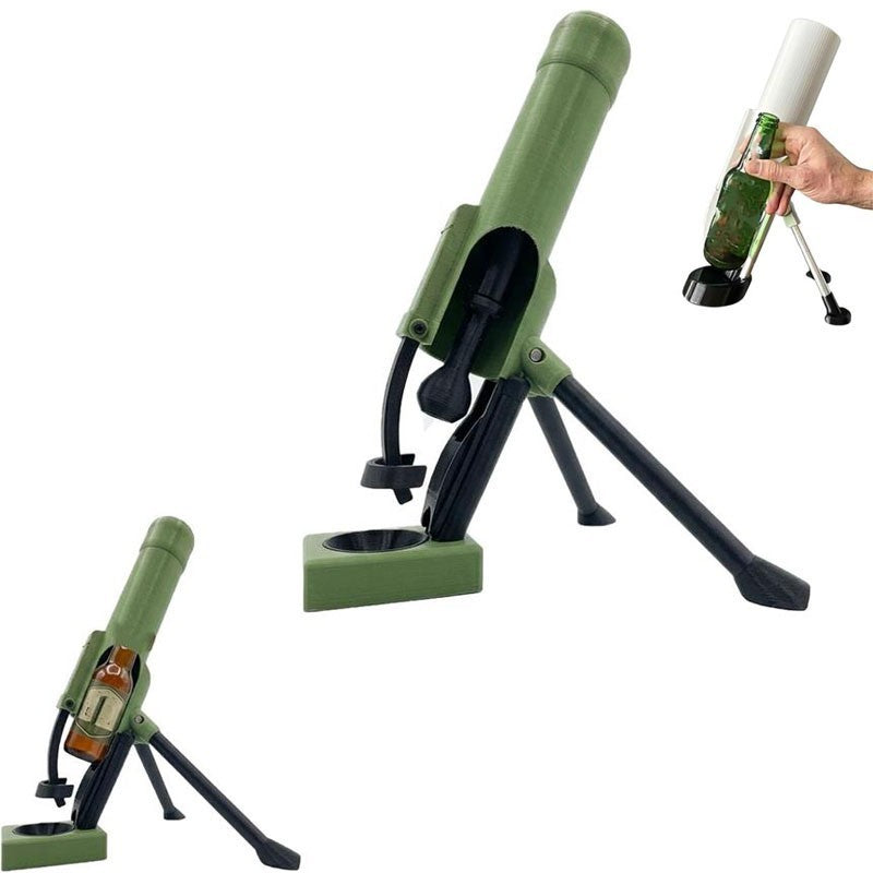 Beer Bottle Mortar Bottle Opener, Automatic Cap Launcher with Push-Down Action