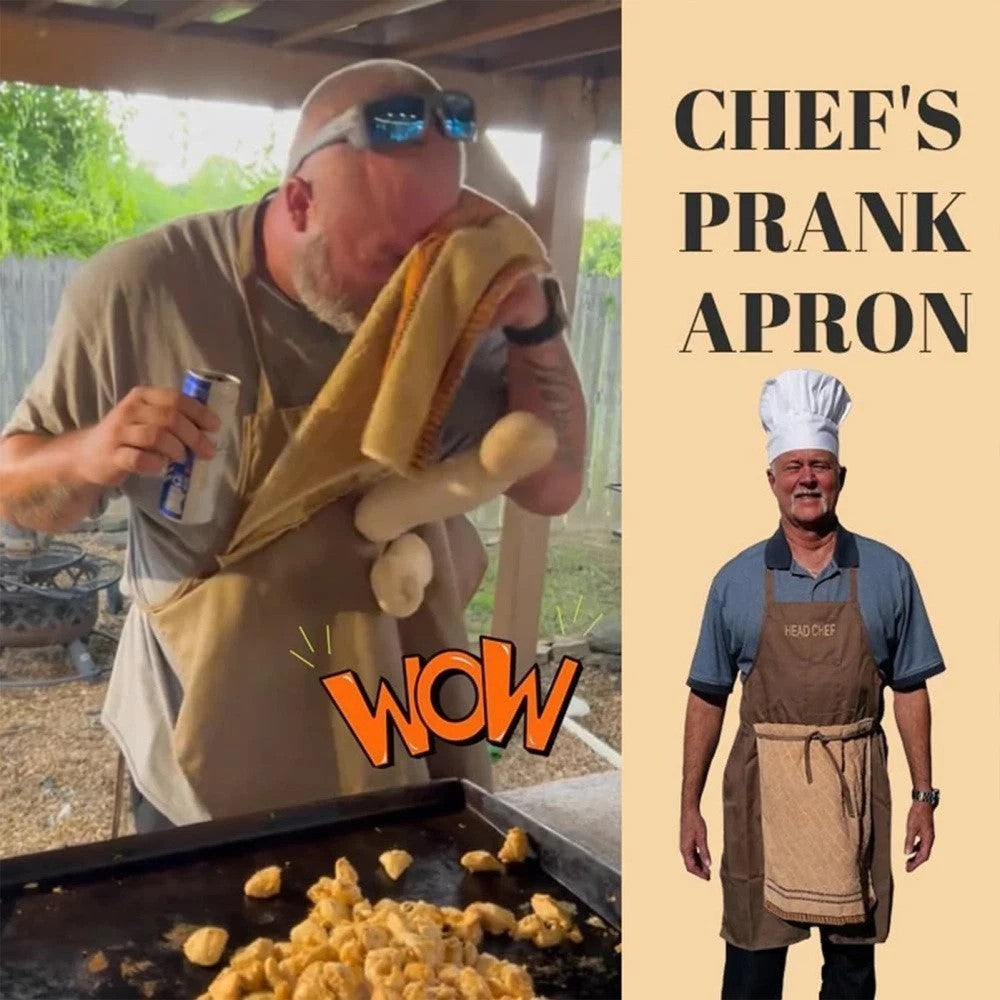 New Chef's Prank Apron,Creative Prank Aprons for Men,Funny The Ultimate Gag Gift