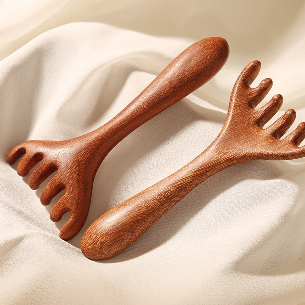 Sandalwood Acupressure Face Body Massage Comb - Scalp Relaxation Therapy Tool