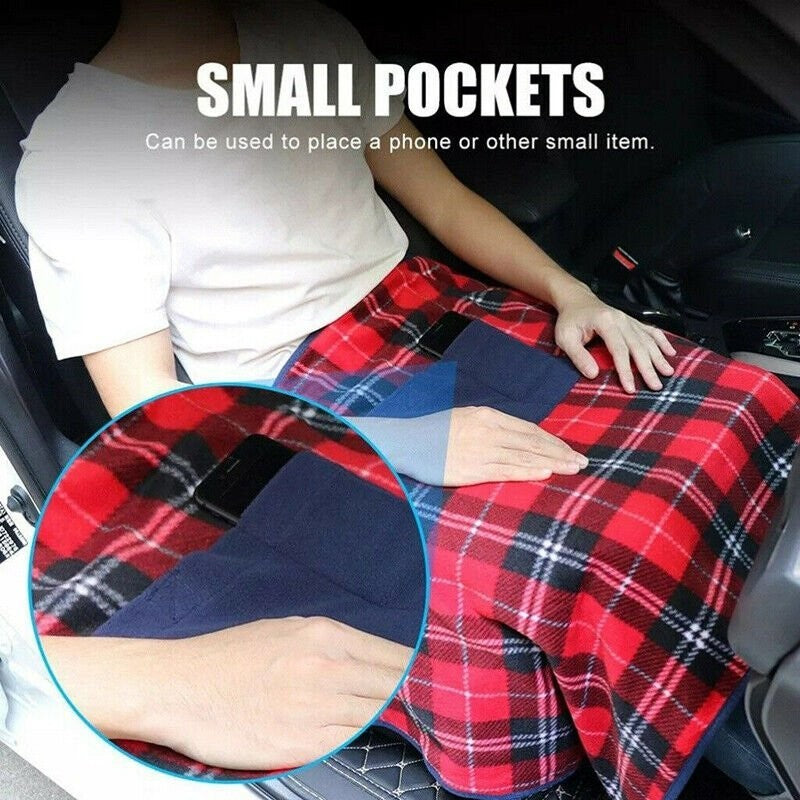 Electric Heated Throw Over Blanket Warm Washable Fleece Winter Warming USB Power